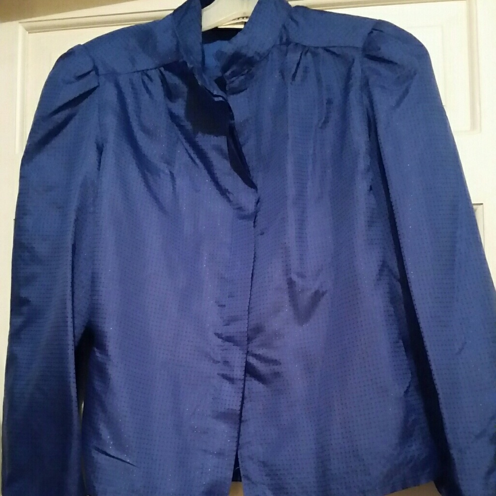 Ms. Paquette Blue Button Down Blouse Jr Med